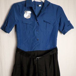 Suit Yourself Childs XL 14/16 Cop Dress Outfit Blue & Black W/ Belt & Hat